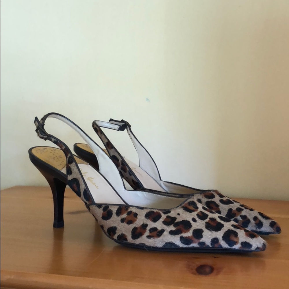Cole Haan calf hair cheetah kitten heels